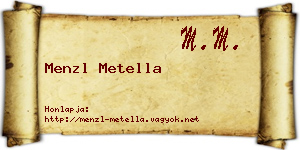 Menzl Metella névjegykártya